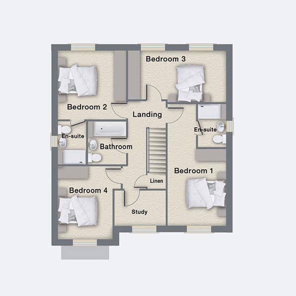 The Oxford four Bed Home in Thorp Arch near Walton Chartford Homes